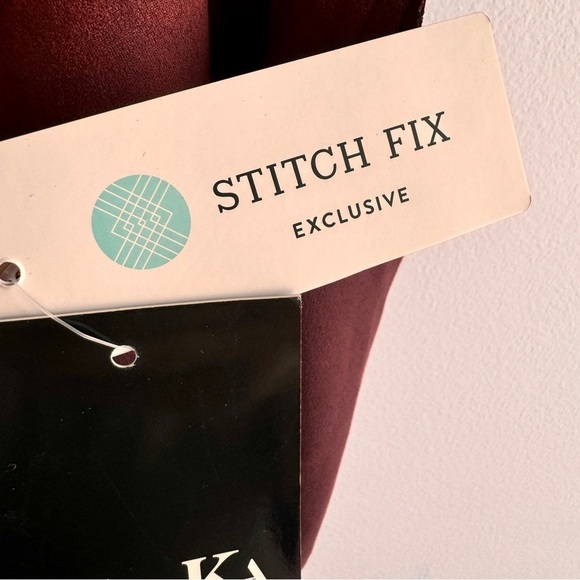 Stitch Fix MO-KA Burgundy Long Vest Lizzie Southwestern Faux Suede size XL - Picture 4 of 7